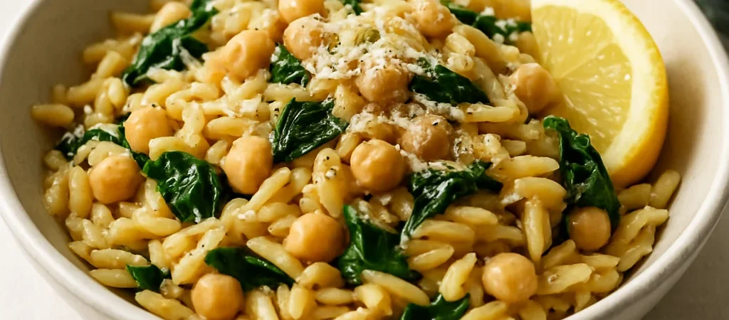 Lemony Chickpea Orzo for a Cozy Weeknight