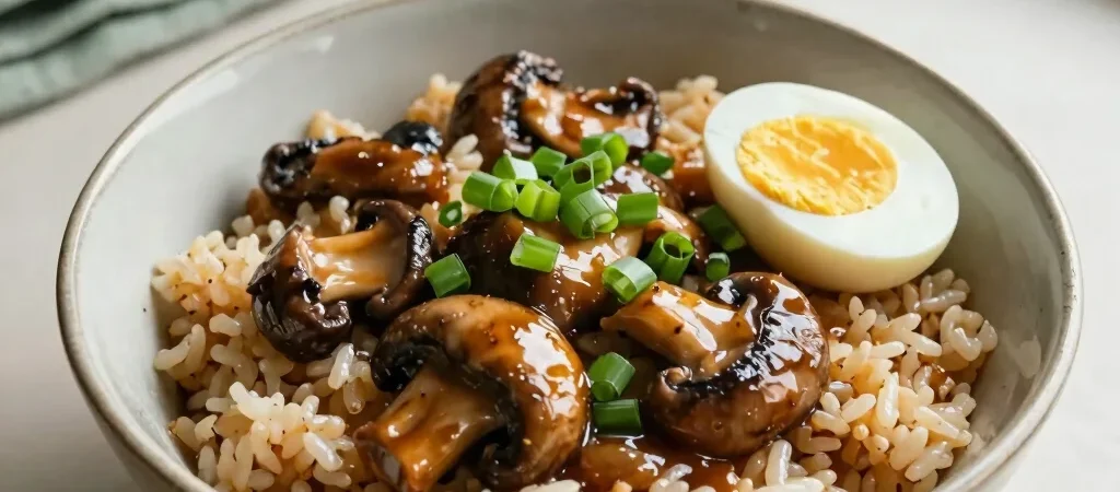 Miso-Butter Mushrooms with Ginger Rice