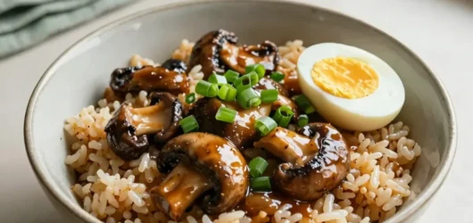 Miso-Butter Mushrooms with Ginger Rice